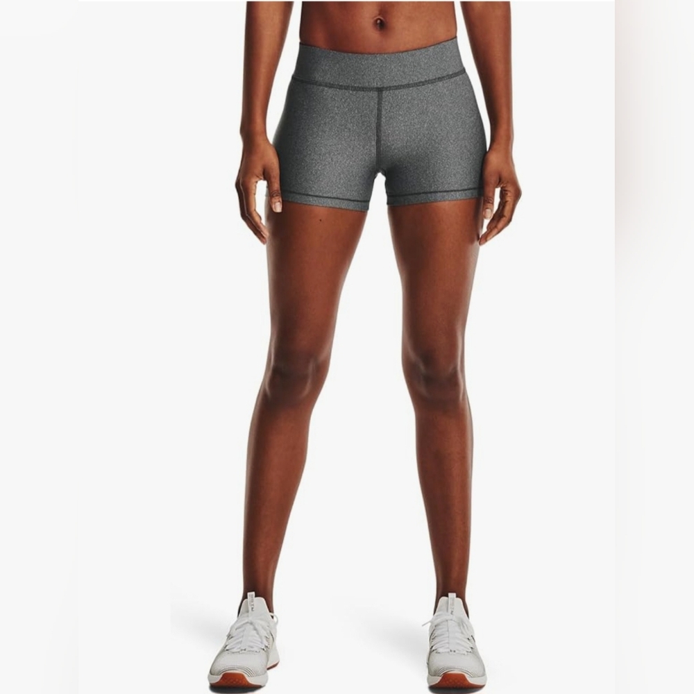 Under Armour Women's HeatGear Mid Rise Shorty Gray Size S